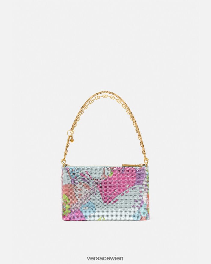 drucken Sommer-Clutch aus Metallgeflecht mit Blumenmuster Versace Frauen Taschen 8N4XJD380