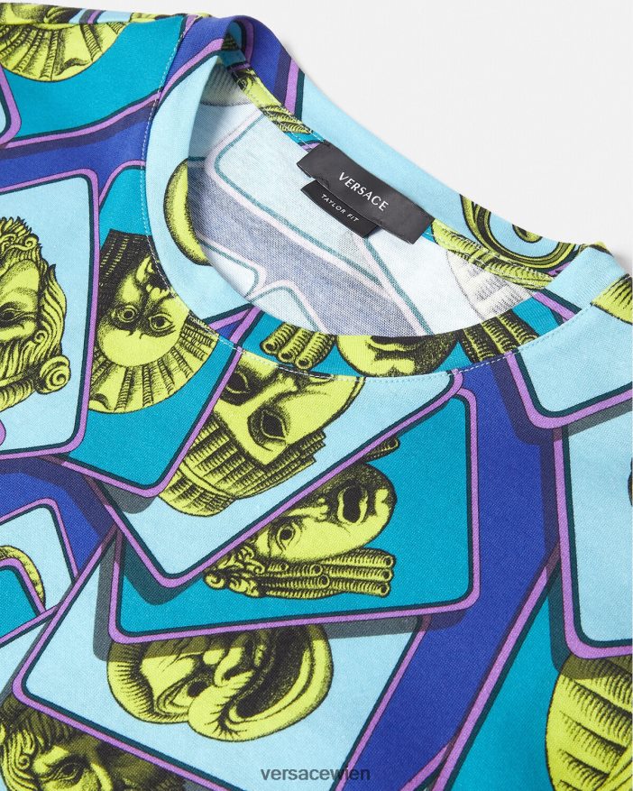 drucken T-Shirt „Le Maschere“ Versace Männer Kleidung 8N4XJD1381