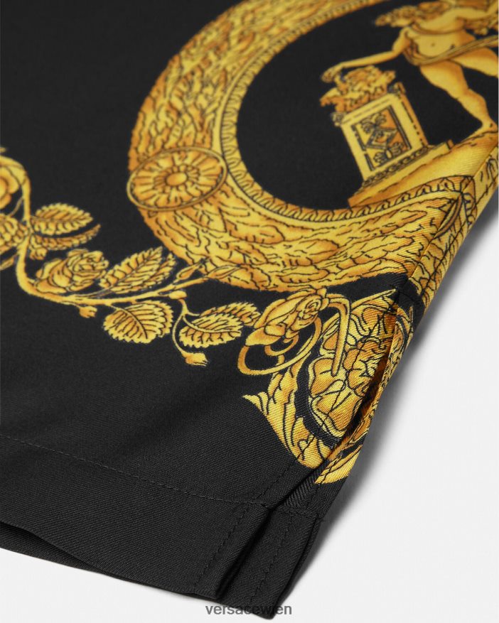 drucken maschera barockes Seidenhemd Versace Männer Kleidung 8N4XJD1311