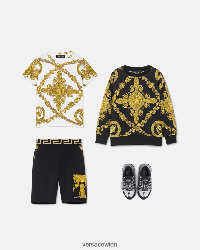 drucken maschera barockes T-Shirt Versace Kinder Kleidung 8N4XJD2124