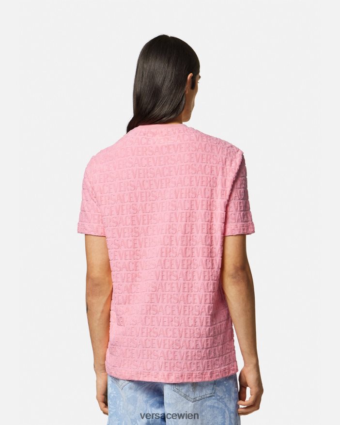 eine Farbe Allover-Handtuch-T-Shirt Versace Männer Kleidung 8N4XJD1353