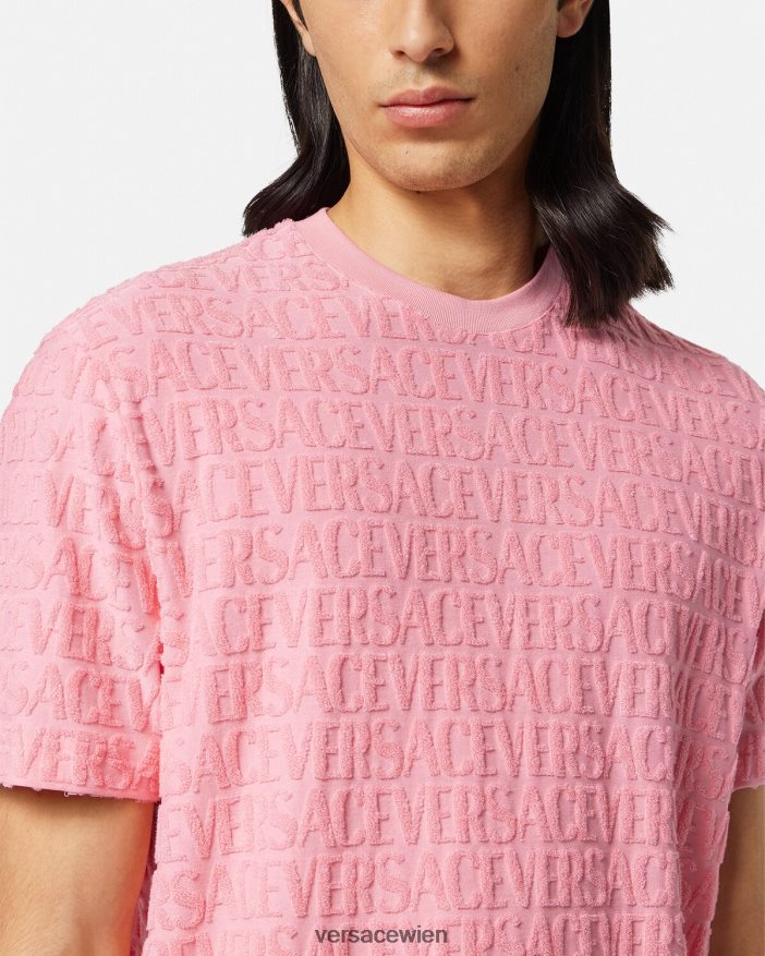 eine Farbe Allover-Handtuch-T-Shirt Versace Männer Kleidung 8N4XJD1353