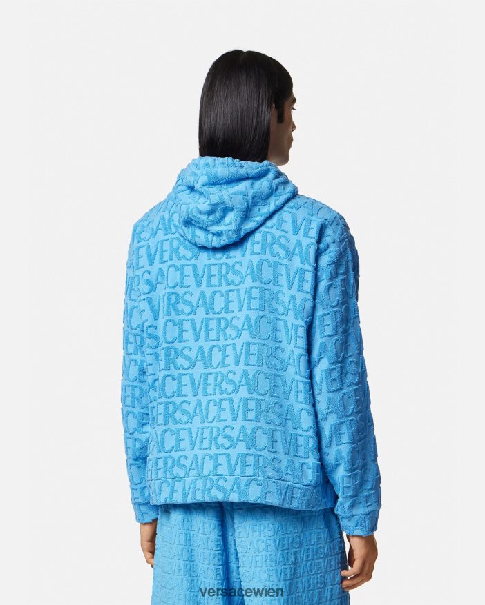 eine Farbe Allover-Kapuzenpullover aus Handtuch Versace Männer Kleidung 8N4XJD1412