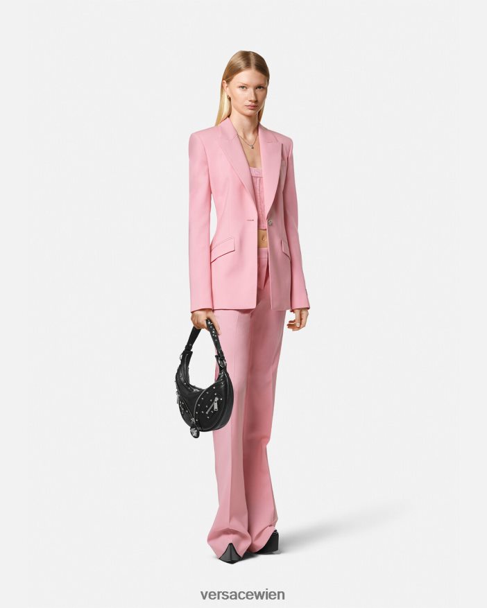 eine Farbe Einreihiger Blazer mit Medusa-Print Versace Frauen Kleidung 8N4XJD108