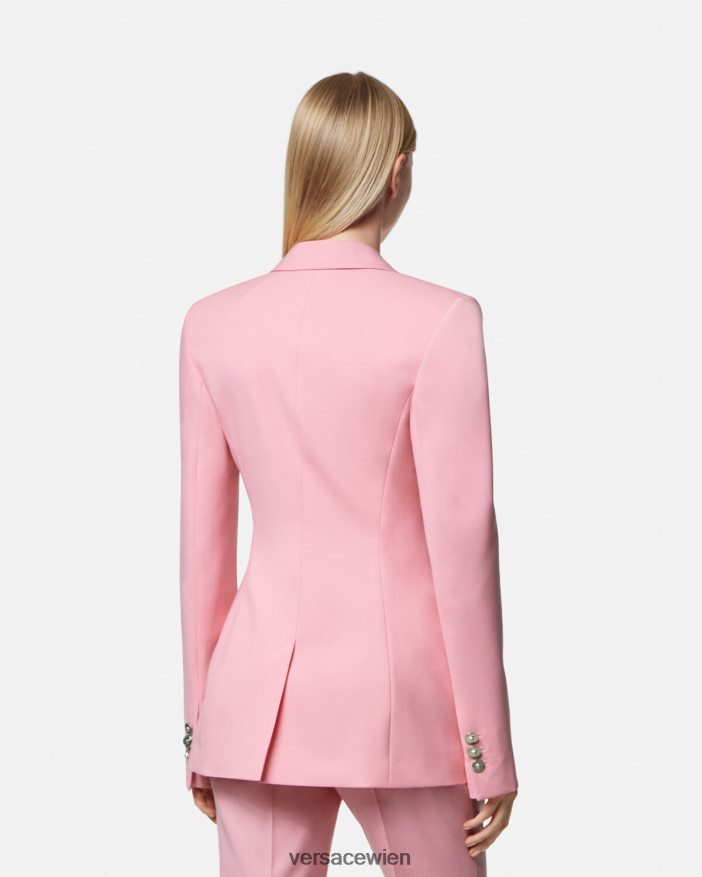 eine Farbe Einreihiger Blazer mit Medusa-Print Versace Frauen Kleidung 8N4XJD108