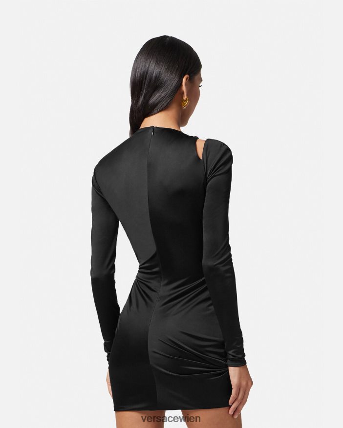 eine Farbe Geblümtes Sommer-Minikleid mit Knoten Versace Frauen Kleidung 8N4XJD22