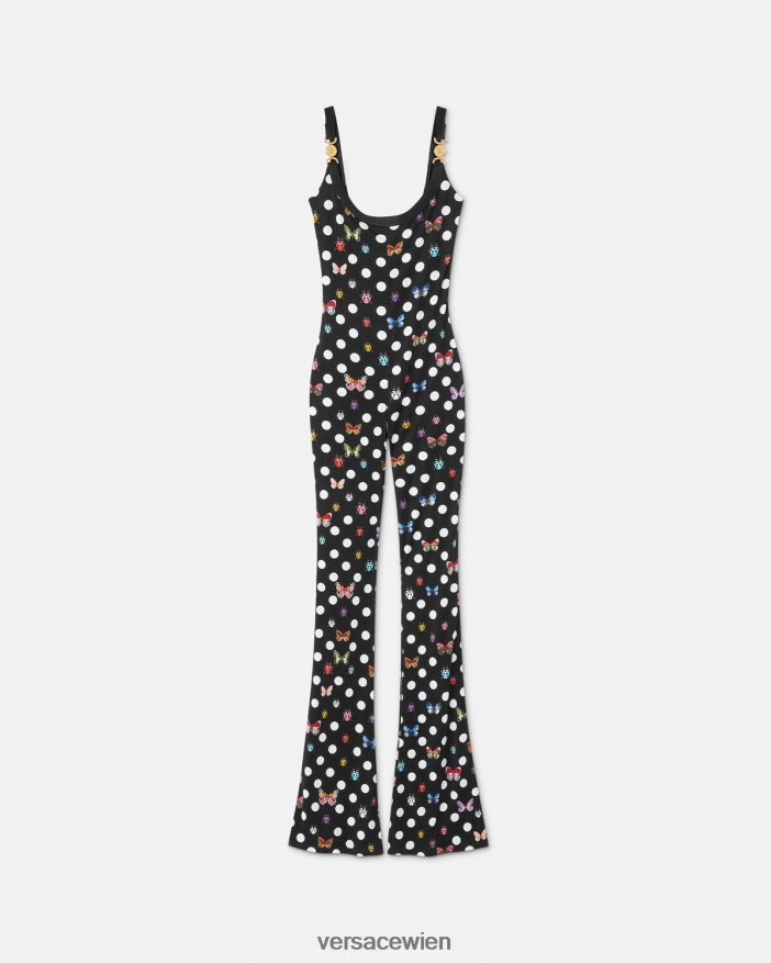 eine Farbe Jumpsuit mit Schmetterlingen und Medusa 95 Versace Frauen Kleidung 8N4XJD7