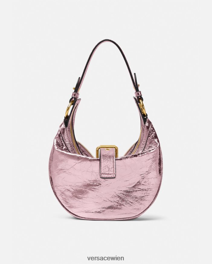 eine Farbe Kleine Hobo-Tasche mit Metallic-Muster Versace Frauen Taschen 8N4XJD278