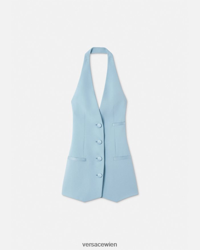 eine Farbe Minikleid mit Weste Versace Frauen Kleidung 8N4XJD15
