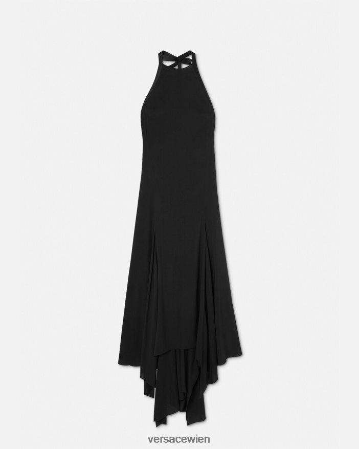 eine Farbe Neckholder-Kleid mit Schleife Versace Frauen Kleidung 8N4XJD21