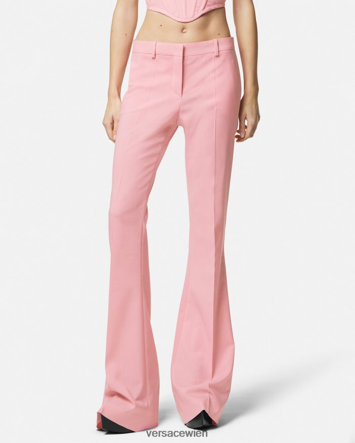 eine Farbe Schlaghosen Versace Frauen Kleidung 8N4XJD120