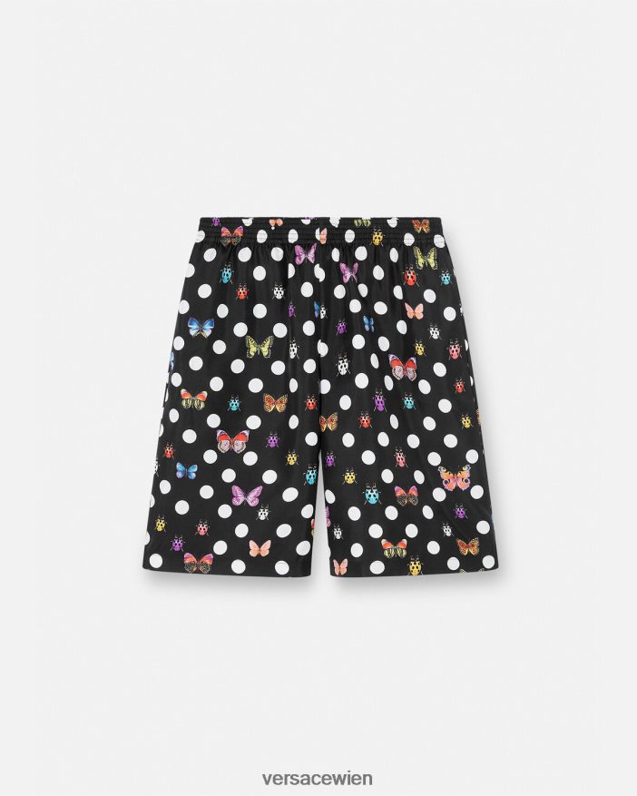eine Farbe Seidenshorts mit Schmetterlingen Versace Männer Kleidung 8N4XJD1432