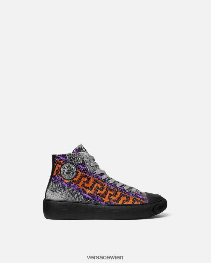 eine Farbe Sneakers mit Python-Greca-Print Versace Männer Schuh 8N4XJD1554