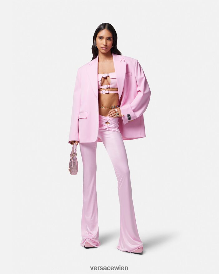eine Farbe geknotete Schlaghose Versace Frauen Kleidung 8N4XJD122