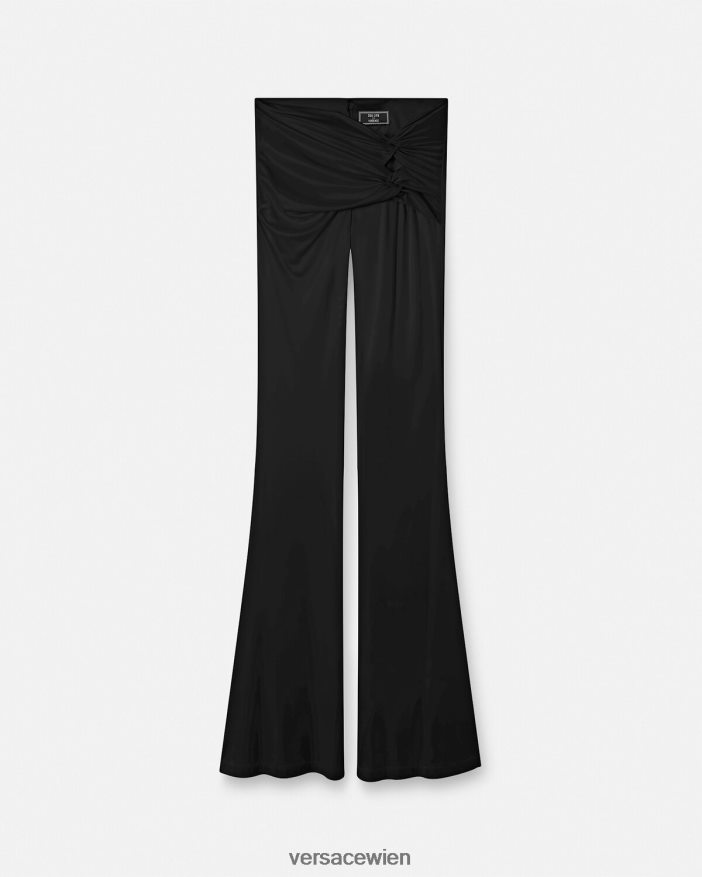 eine Farbe geknotete Schlaghose Versace Frauen Kleidung 8N4XJD190