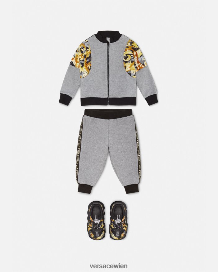 grau  bedruckt Barocco Baby-Sweatset Versace Kinder Kleidung 8N4XJD1884