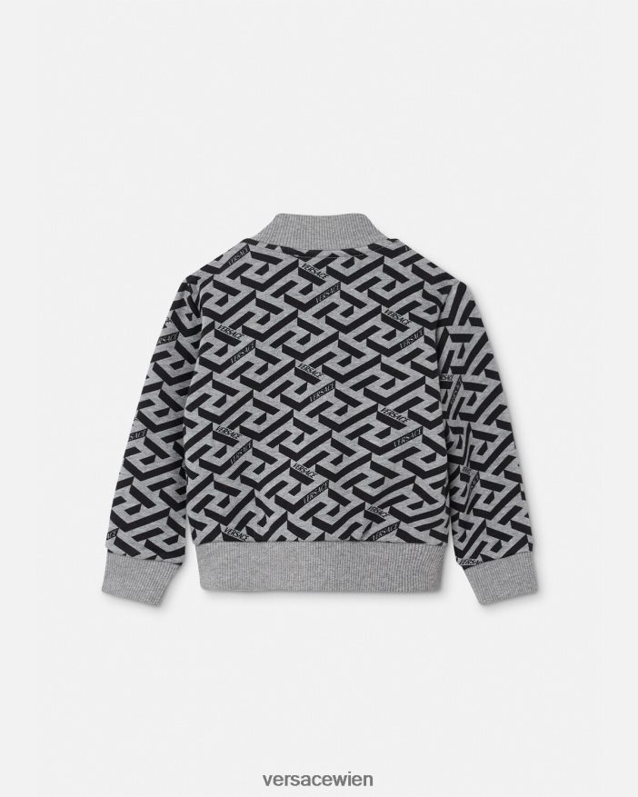 grau  bedruckt La Greca Baby-Sweatshirt mit Reißverschluss Versace Kinder Kleidung 8N4XJD1909