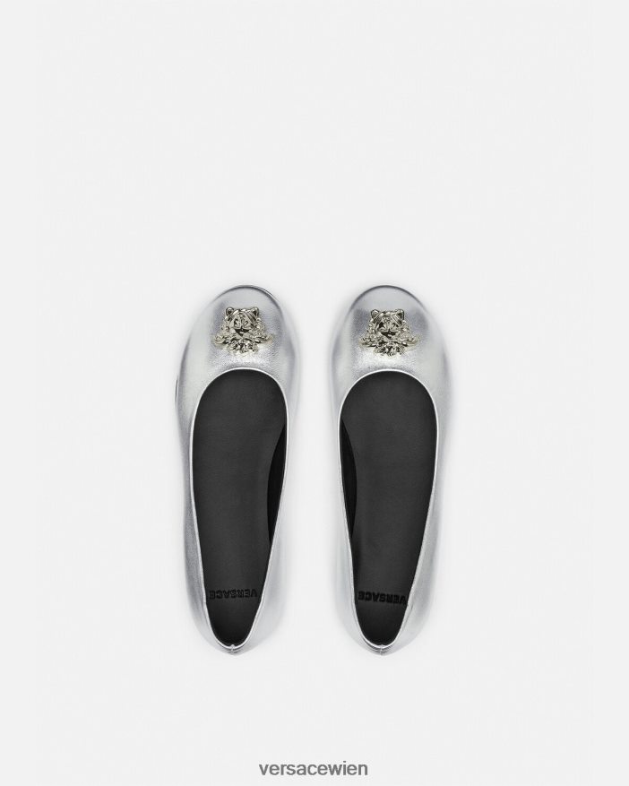 grau Ballerinas „La Medusa“ in Metallic-Optik Versace Kinder Schuh 8N4XJD2029