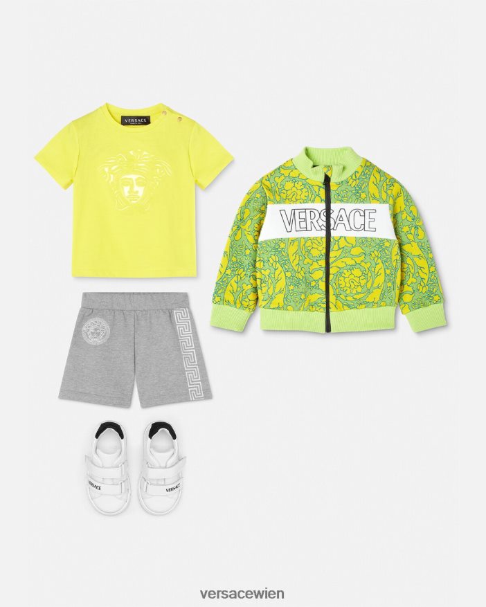 grau Greca-Baby-Sweatshorts Versace Kinder Kleidung 8N4XJD1881
