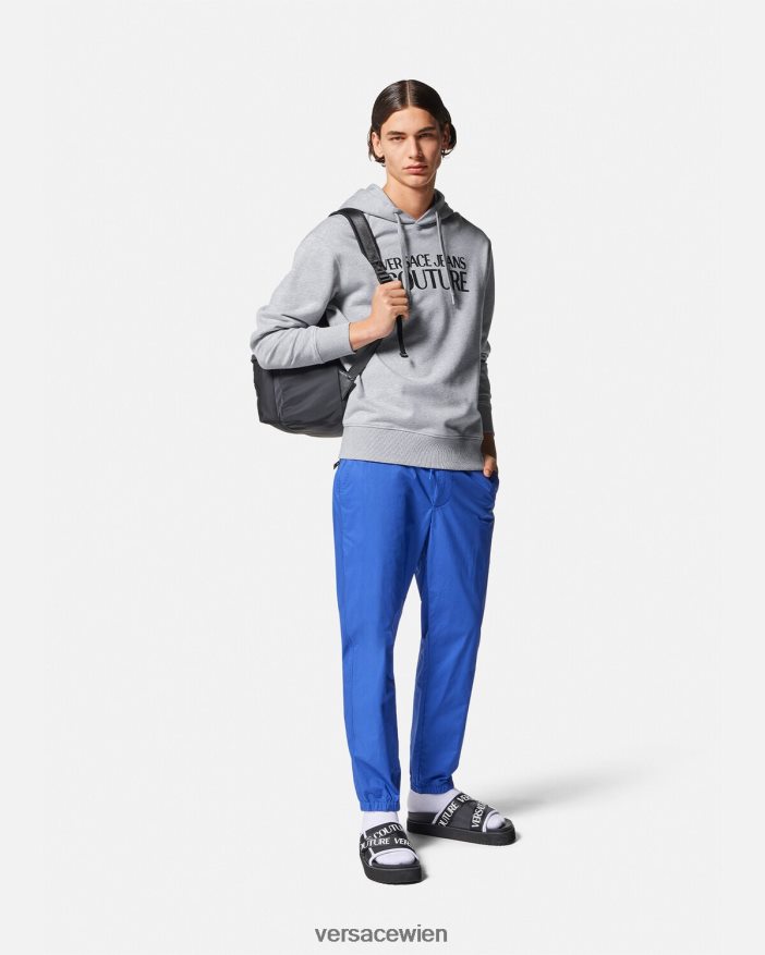 grau Kapuzenpullover mit Logo Versace Männer Kleidung 8N4XJD2378