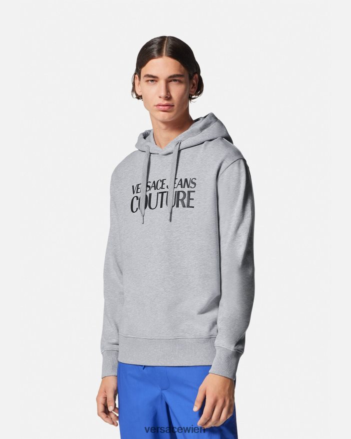 grau Kapuzenpullover mit Logo Versace Männer Kleidung 8N4XJD2378