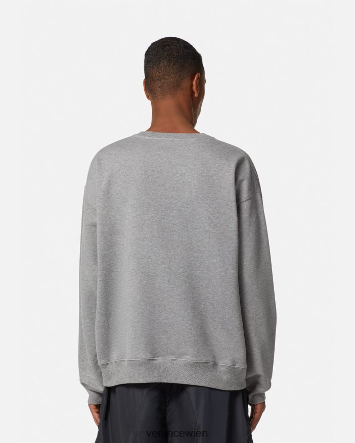 grau La Maschera-Logo-Sweatshirt Versace Männer Kleidung 8N4XJD1415