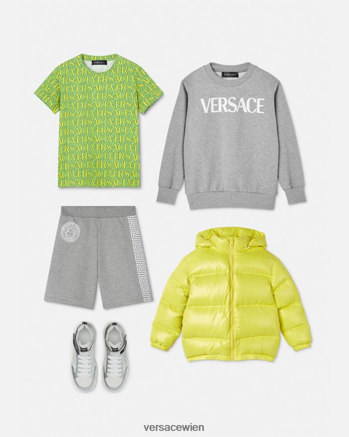 grau Logo-Sweatshirt Versace Kinder Kleidung 8N4XJD2095