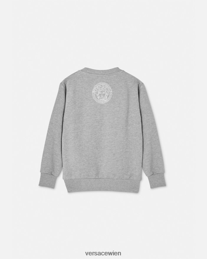 grau Logo-Sweatshirt Versace Kinder Kleidung 8N4XJD2095