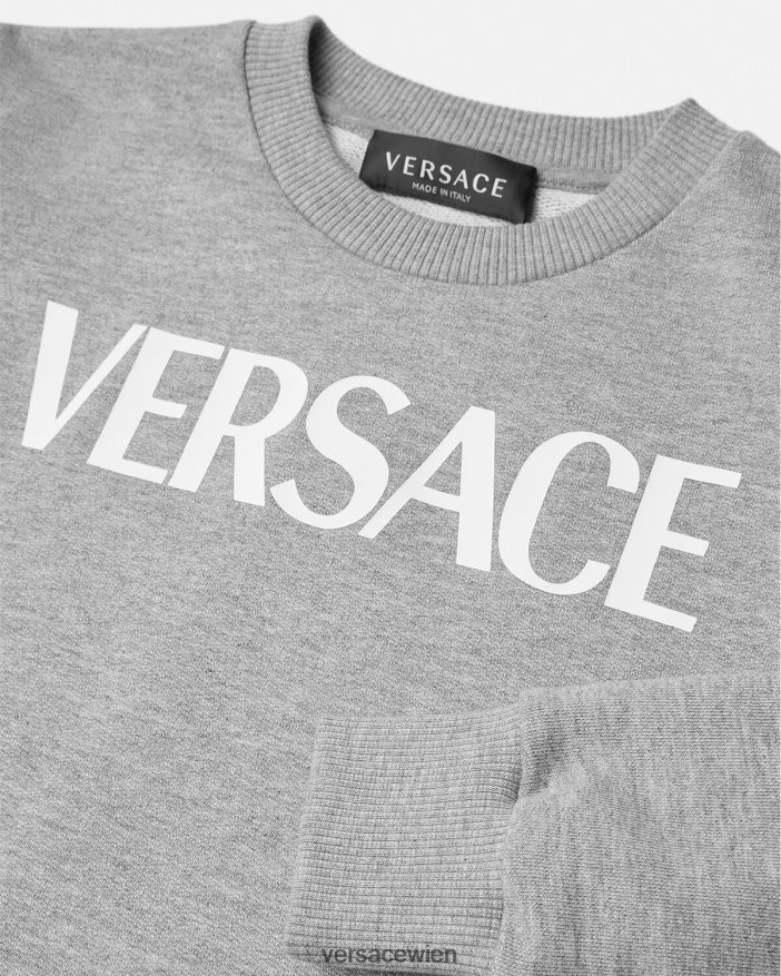 grau Logo-Sweatshirt Versace Kinder Kleidung 8N4XJD2095