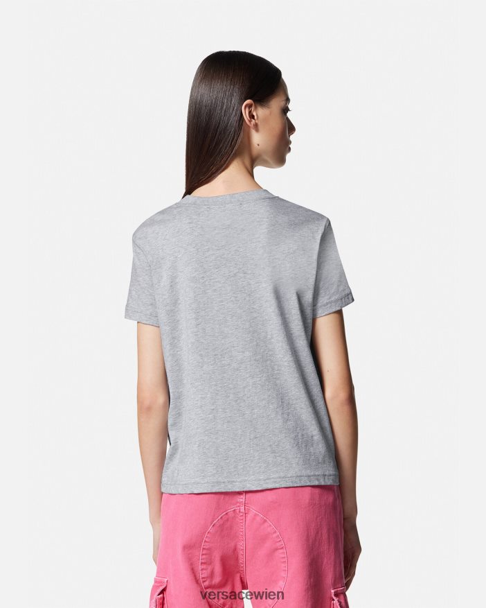 grau Logo-T-Shirt Versace Frauen Kleidung 8N4XJD2171