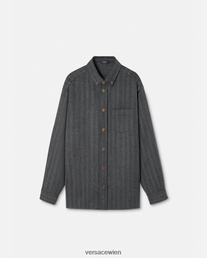 grau Medusa-Kaschmir-Überhemd Versace Männer Kleidung 8N4XJD1302