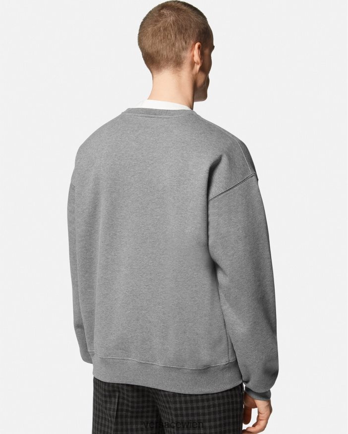grau Sweatshirt mit College-Logo Versace Männer Kleidung 8N4XJD1424