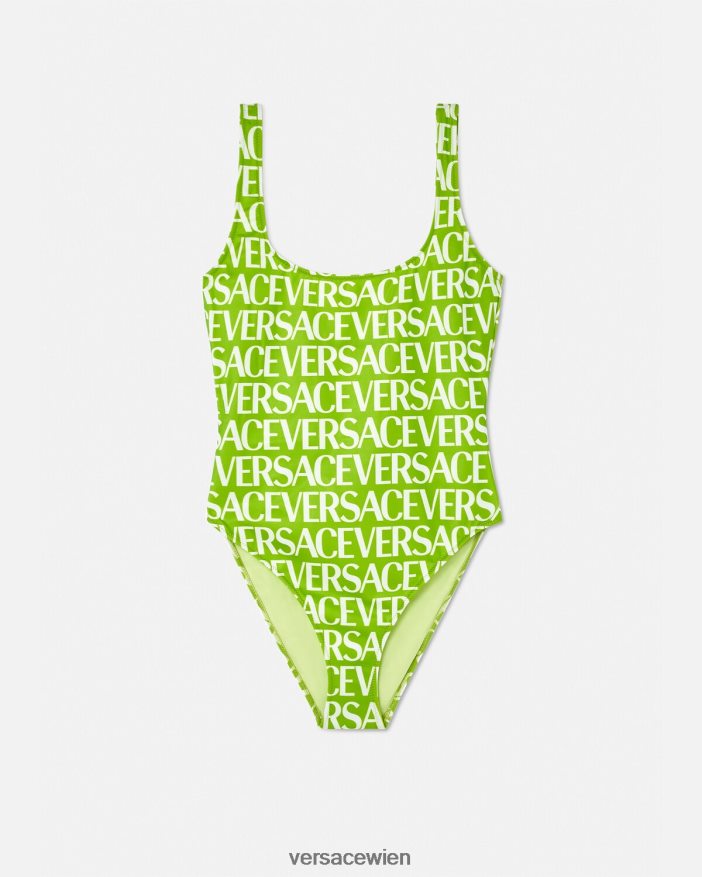 grün  bedruckt Einteiliger Badeanzug mit Logo Versace Frauen Unterwäsche und Strandbekleidung 8N4XJD1171
