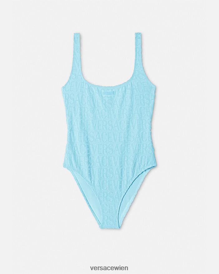 hellblau Allover-Badeanzug aus Handtuch Versace Frauen Unterwäsche und Strandbekleidung 8N4XJD1123