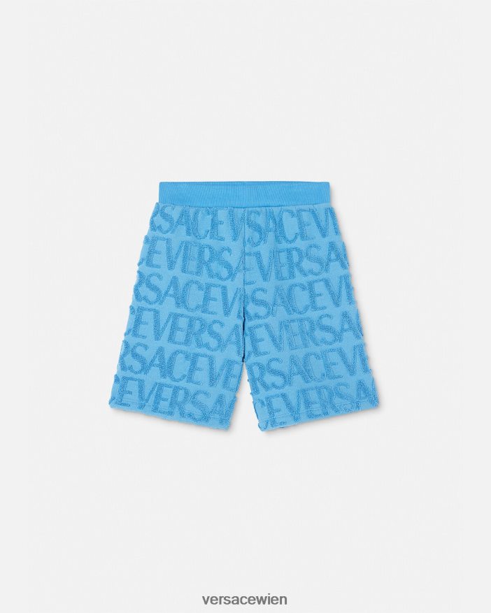hellblau Allover-Handtuchshorts Versace Kinder Kleidung 8N4XJD2087