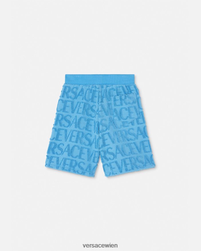 hellblau Allover-Handtuchshorts Versace Kinder Kleidung 8N4XJD2087