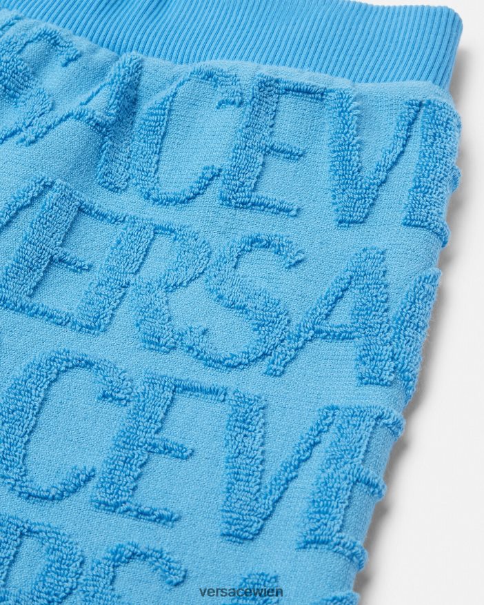 hellblau Allover-Handtuchshorts Versace Kinder Kleidung 8N4XJD2087