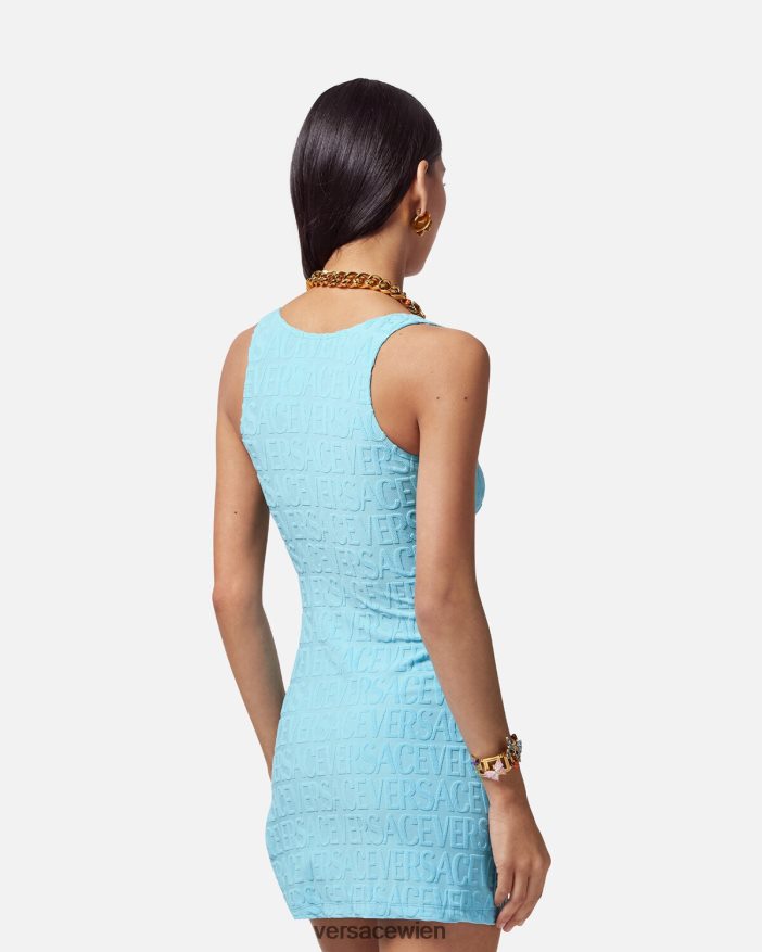 hellblau Allover-Kleiderüberwurf aus Handtuch Versace Frauen Unterwäsche und Strandbekleidung 8N4XJD1190