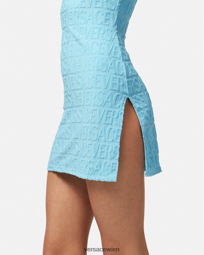 hellblau Allover-Kleiderüberwurf aus Handtuch Versace Frauen Unterwäsche und Strandbekleidung 8N4XJD1190