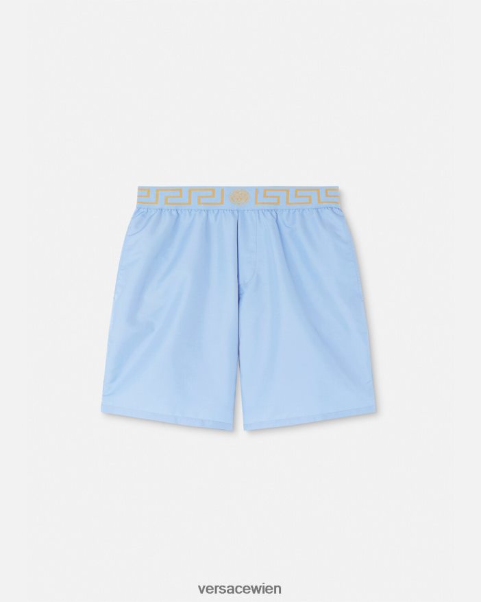 hellblau Boardshorts mit Greca-Bordüre Versace Männer Unterwäsche und Strandbekleidung 8N4XJD1799