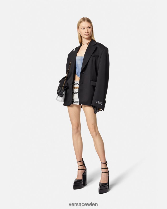 hellblau Denim-Korsett-Oberteil Versace Frauen Kleidung 8N4XJD228