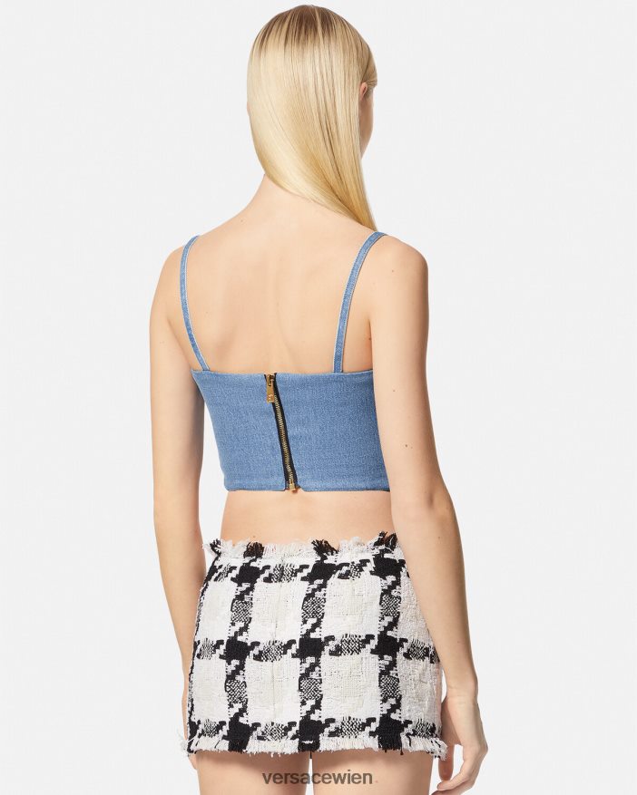 hellblau Denim-Korsett-Oberteil Versace Frauen Kleidung 8N4XJD228