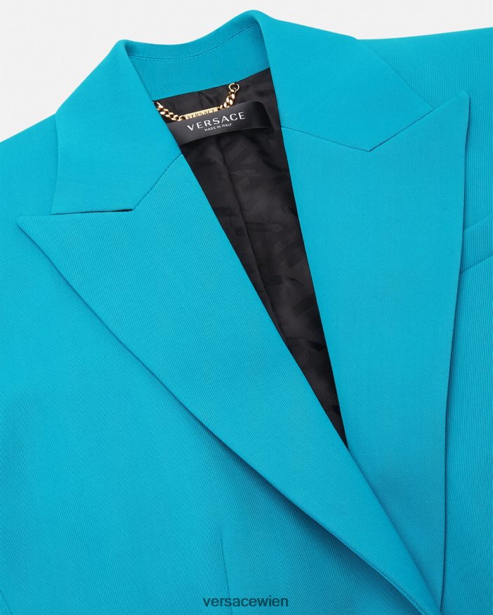 hellblau Einreihiger Blazer mit Medusa-Print Versace Frauen Kleidung 8N4XJD117