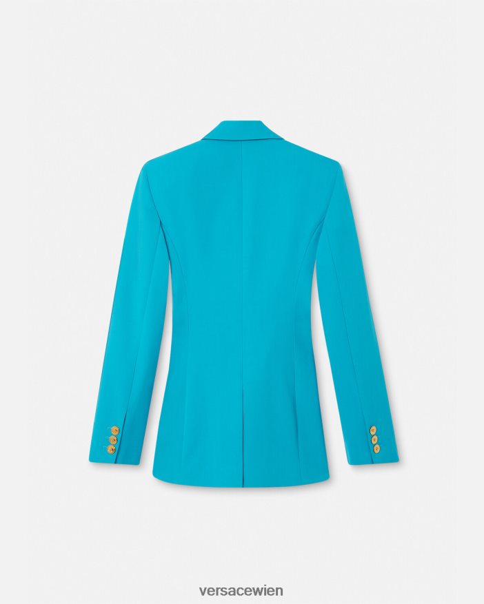 hellblau Einreihiger Blazer mit Medusa-Print Versace Frauen Kleidung 8N4XJD117