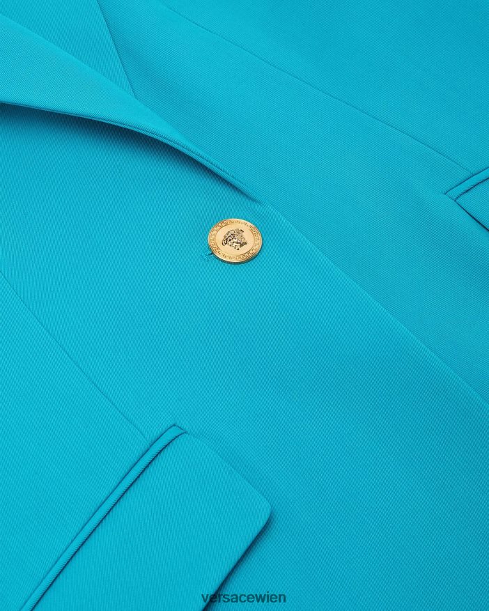 hellblau Einreihiger Blazer mit Medusa-Print Versace Frauen Kleidung 8N4XJD117