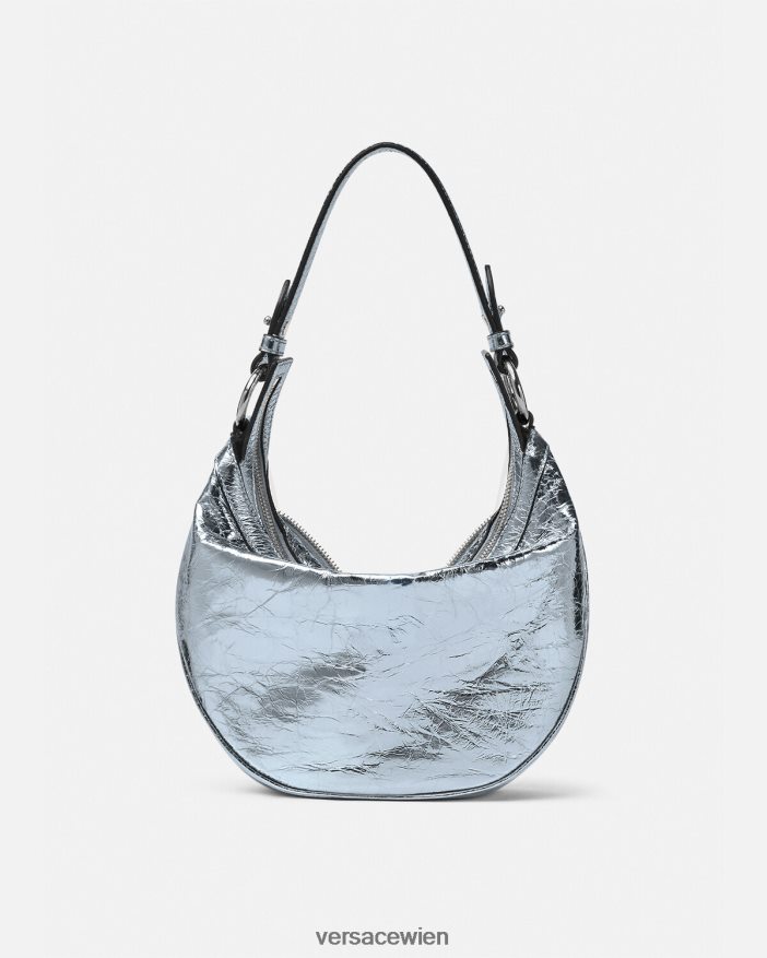 hellblau Wiederholen Sie die kleine Hobo-Tasche aus Metall Versace Frauen Taschen 8N4XJD279