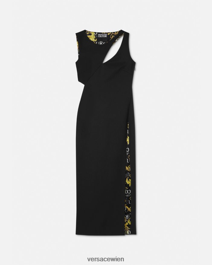 Schwarz Logo-Couture-Midikleid Versace Frauen Kleidung 8N4XJD2190