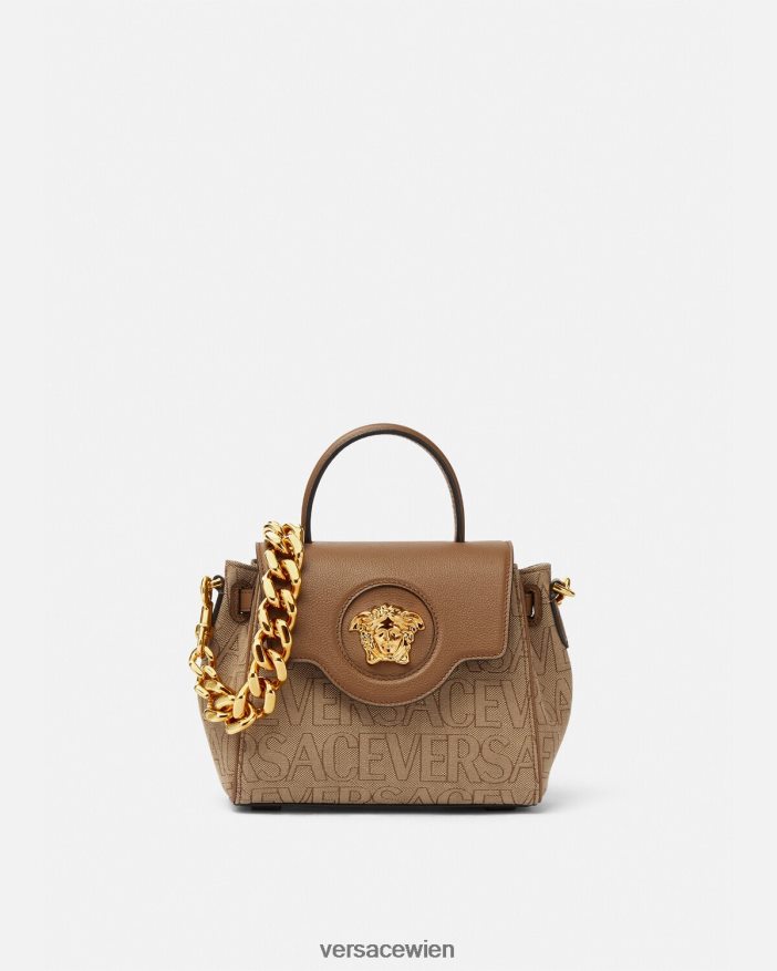braun Kleine Handtasche „Allover La Medusa“. Versace Frauen Taschen 8N4XJD325