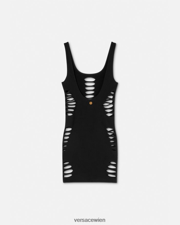 Schwarz Überwurf für ein Minikleid mit Schlitzen Versace Frauen Unterwäsche und Strandbekleidung 8N4XJD1216