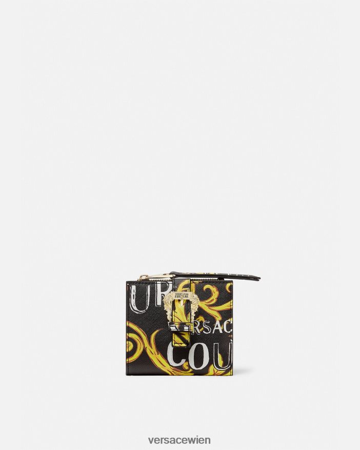 schwarzes Gold Geldbörse mit Logo Couture1 Versace Frauen Zubehör 8N4XJD2343